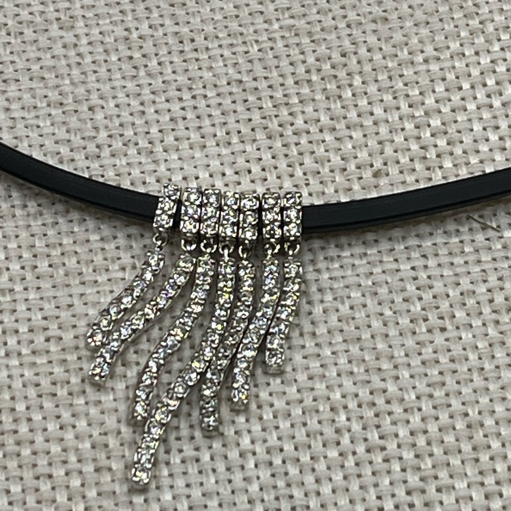 Vintage Sterling Silver CZ Dangle Necklace – 925 Stamped - Picture 10 of 15